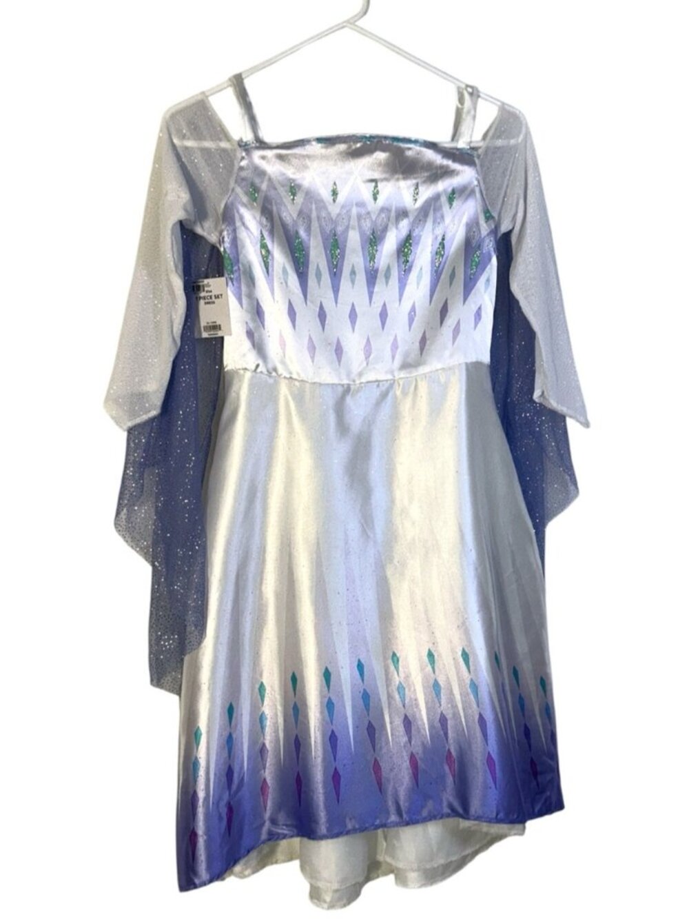 Disney Frozen Princess Elsa Dress Up Glittering White 7-8 YO Girl Med 8-10 - Picture 4 of 15